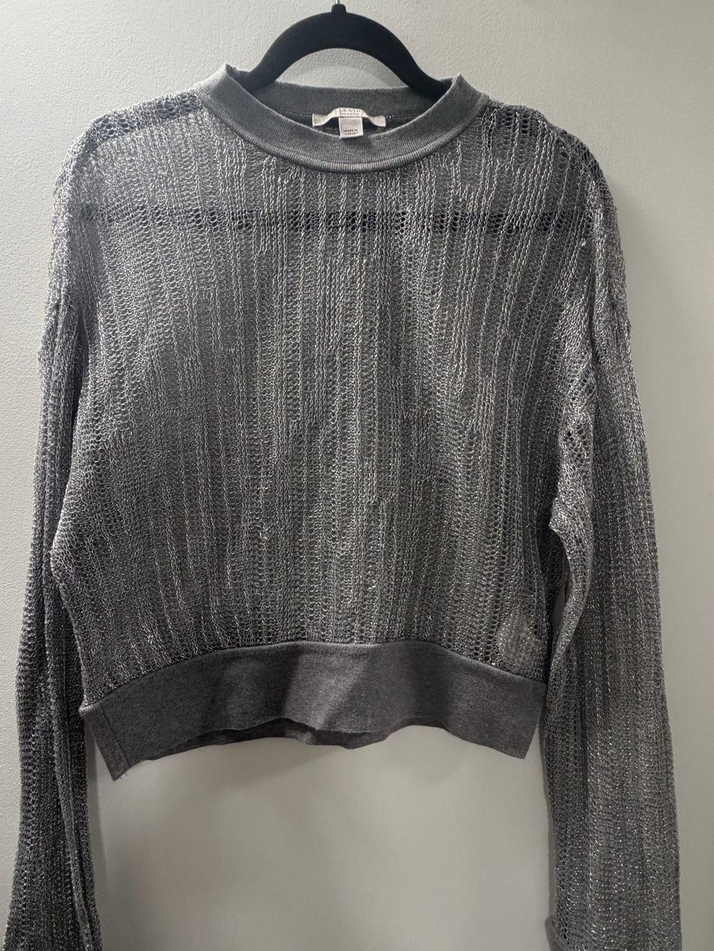 AllSaints Silver-Gray Sheer Knit Top - Picture 5 of 10